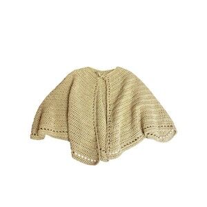 Woman Crochet Capelet, Victorian Lace Cape.  One size fits most.  Tan